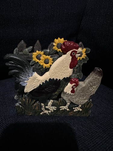 Cast iron chicken sunflowers - iron,
