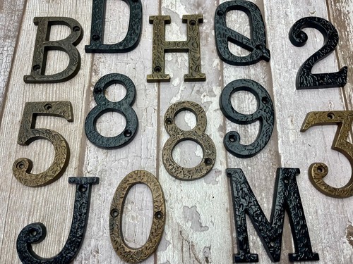 Cast iron numbers letters - cast,