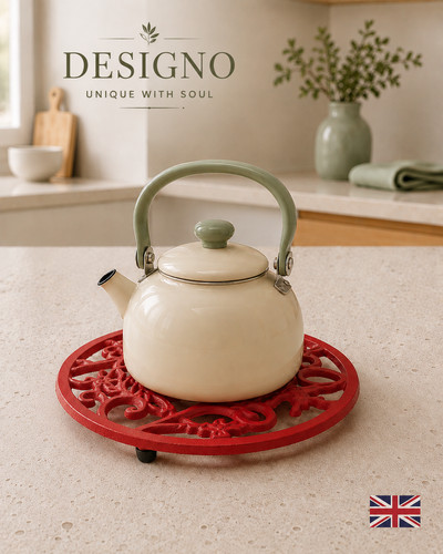 Round cast iron - round, trivet