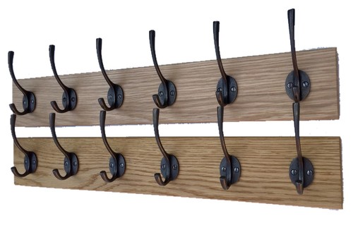 Handmade solid oak coat - oak, rack