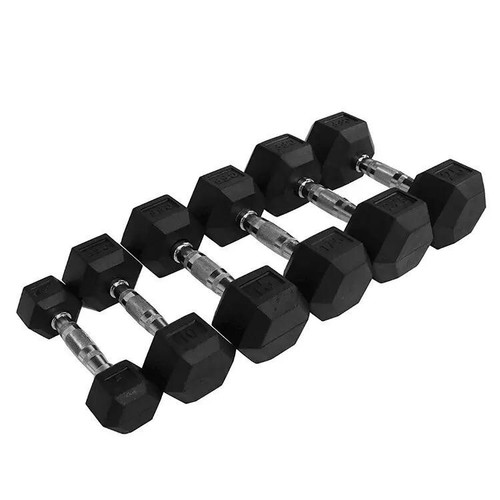 Hex dumbbells cast - dumbbells, rubber