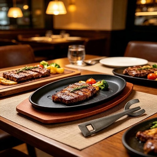 Cast iron sizzler - iron, steak