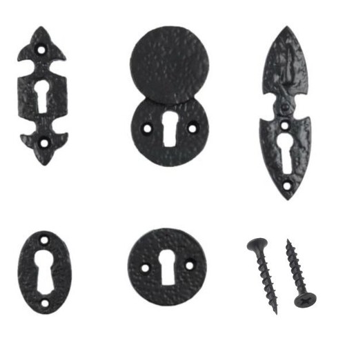 Escutcheon plates black cast - escutcheon,