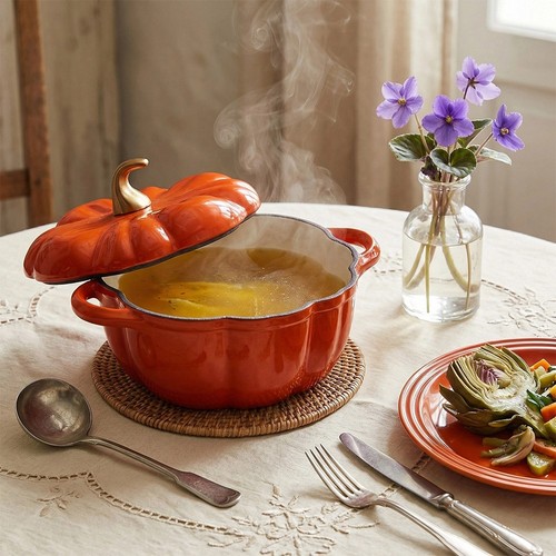 Cast iron enamelled pumpkin - iron,