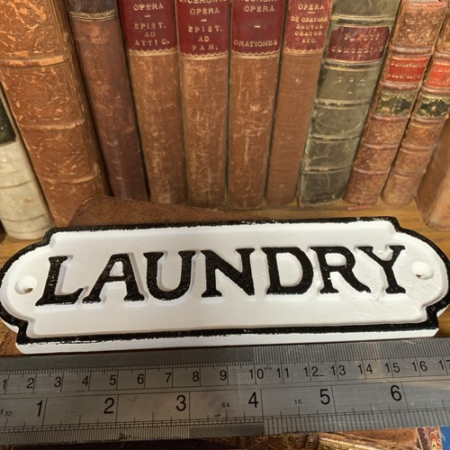 Rustic cast iron sign laundry - rustic,