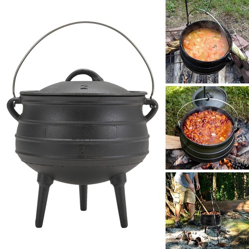Cast iron potjie pot - cast, camping