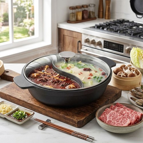 Cast iron hot pot - iron, with